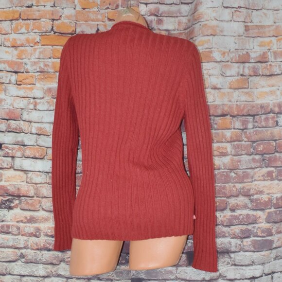 Ralph Lauren Medium Silk V neck Ribbed Sweater Cardigan Silk Linen Blend - Picture 2 of 11